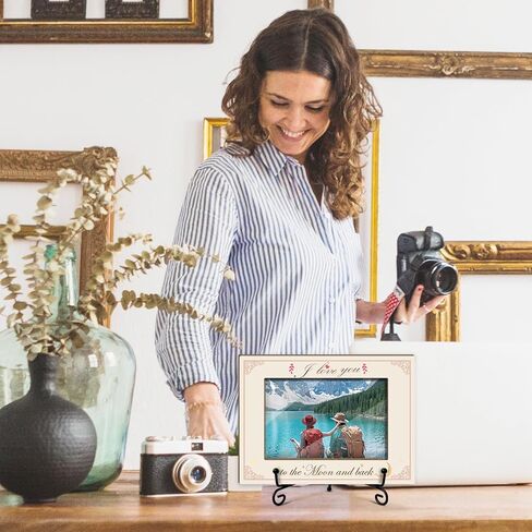 Grandparents Picture Frame - Grandchildren Fill A Space In Your Heart, Wooden Photo Frame with Stand, Newborn Baby Gift for Grandma Grandpa, Home Office Bedroom Desk Decor Tabletop Display -TXK28 in Kuwait