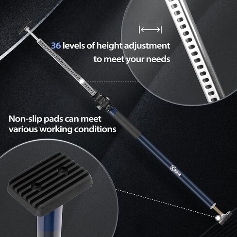 XINQIAO Adjustable Support Pole, Premium Steel Support Rod with 154 LB Capacity, Ideal for Cabinet Installing, 3rd Hand Support System, Cabinet Jacks Cargo Bars Drywalls, 63 in to 114.2 in, 1 PC in Kuwait