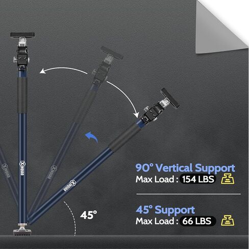 XINQIAO Adjustable Support Pole, Premium Steel Support Rod with 154 LB Capacity, Ideal for Cabinet Installing, 3rd Hand Support System, Cabinet Jacks Cargo Bars Drywalls, 63 in to 114.2 in, 1 PC in Kuwait