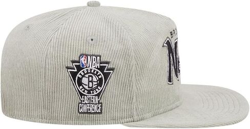 قبعة New Era Brooklyn Nets The Golfer Corduroy Snapback، قبعة قابلة للتعديل باللون الرمادي in Saudi Arabia