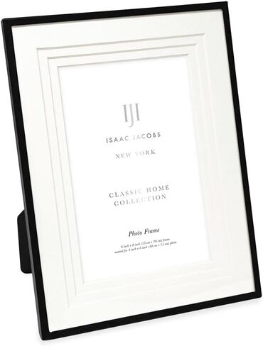 Isaac Jacobs 7x9 (Matted 5x7) Silver Metal Picture Frame, Triple Matted Classic Metal Photo Frame Made For Tabletop & Hanging Display, Photo Gallery and Wall Art (7x9 (Matted 5x7), Silver) in Kuwait