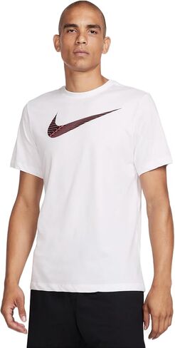 Nike - T-Shirts (Men's and Women's) (US, Alpha, Medium, Regular, Regular, Men's - Nike - White/Red (FJ2464-100)) in Saudi Arabia