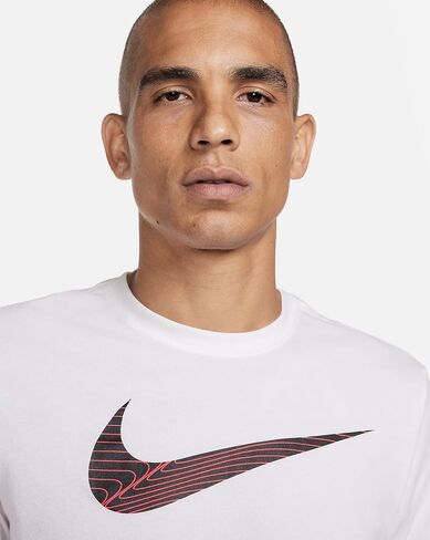 Nike - T-Shirts (Men's and Women's) (US, Alpha, Medium, Regular, Regular, Men's - Nike - White/Red (FJ2464-100)) in Saudi Arabia