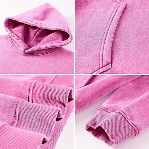 Dnzzs Womens Oversized Hoodie Acid Wash Hoodie Vintage Sweatshirt Heavyweight Fleece Cotton Streetwear Trendy Hoodies in Kuwait
