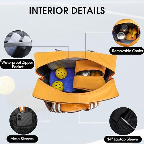 Pickleball Bags for Women&Man | Pickleball Bags with Insulated Drink Cooler Bag Fence Hooks | Pickleball Gift in Saudi Arabia