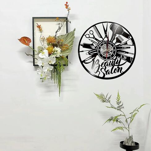 Beauty Salon Vinyl Wall Clock, Hairstyling Tools Design, 12 Inches in Saudi Arabia