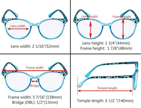 مجموعة من 4 نظارات قراءة للسيدات من Eyekepper - قارئات مستديرة أنيقة كبيرة الحجم للنساء للقراءة +1.50 in Kuwait