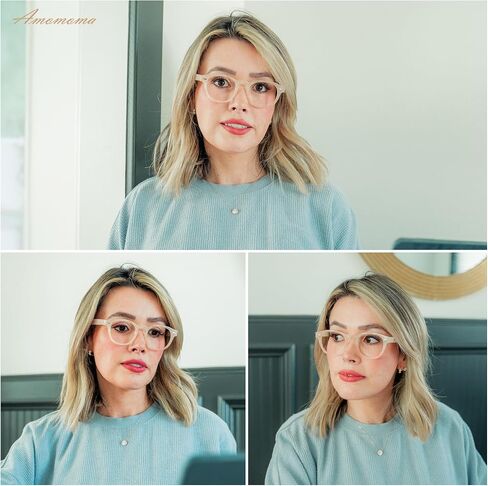 AMOMOMA Trendy Retro Reading Glasses for Women Men,90S Stylish Square Blue Light Computer Frame AM6165 in Saudi Arabia