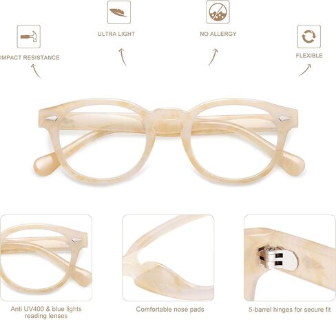 AMOMOMA Trendy Retro Reading Glasses for Women Men,90S Stylish Square Blue Light Computer Frame AM6165 in Saudi Arabia