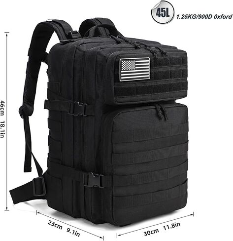 Beeaoo 45L حقائب الظهر التكتيكية العسكرية Molle Army Assault Pack 3 Day Bag خارج حقيبة المشي لمسافات طويلة Treeking الظهر (كاكي) in Saudi Arabia