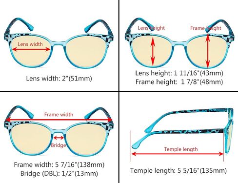 مجموعة من 4 نظارات قراءة للسيدات من Eyekepper - قارئات مستديرة أنيقة كبيرة الحجم للنساء للقراءة +1.50 in Kuwait