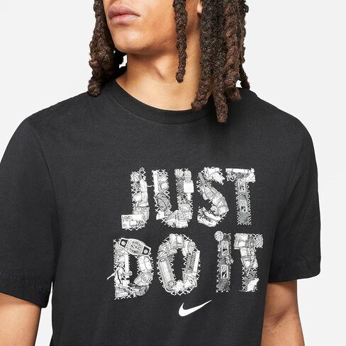 Nike "Just Do It Men's Basketball T-Shirt DD0801-010 M (Black), Medium in Saudi Arabia