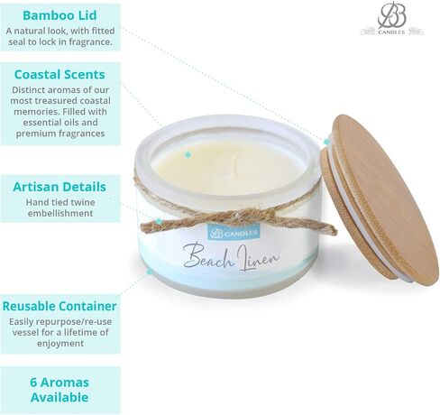 شمعة مصبوبة يدويًا من الصويا الطبيعي من Coastal Essentials، رائحة الشعاب المرجانية، شمعة ساحلية عطرة بروائح قوية، شمعة حرفية، 12oz، وقت احتراق يزيد عن 90 ساعة in Saudi Arabia