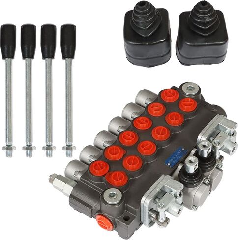 Hydraulic Directional Control Valve w/ 2 Joystick 6 Spool 11 GPM SAE Ports 3625 PSI for Small Tractors Tractors Loaders Log Splitters in Saudi Arabia