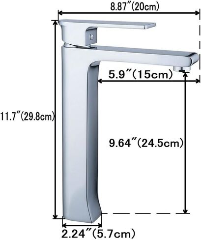 Leekayer Bathroom Vessel Faucet Chrome Finish Bathroom Tall Faucet Single Handle Hot Cold Mixer Tap One Hole Deck Mount Lavatory Brass Faucet in Saudi Arabia