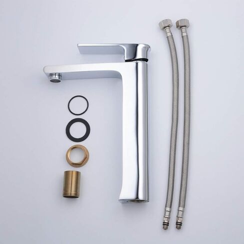 Leekayer Bathroom Vessel Faucet Chrome Finish Bathroom Tall Faucet Single Handle Hot Cold Mixer Tap One Hole Deck Mount Lavatory Brass Faucet in Saudi Arabia