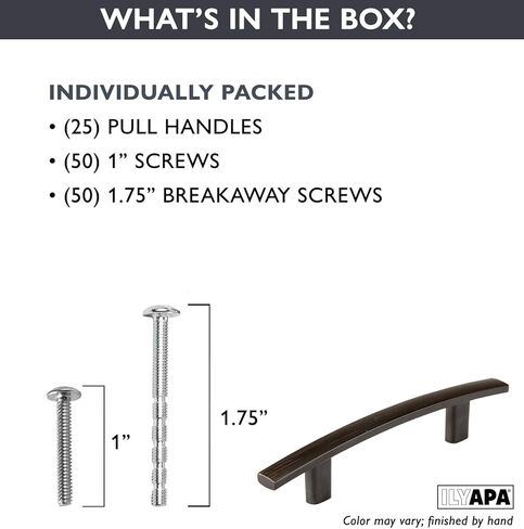 مقابض خزانة المطبخ المصنوعة من الحديد العتيق من Ilyapa - مقابض منحنيات مركزية بفتحة 3 بوصة - 10 عبوات من أجهزة خزانة المطبخ in Kuwait