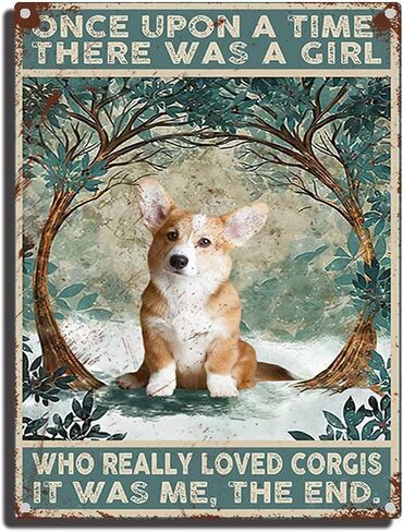 Tin Sign Once Upon A Time There was A Girl Who Really Loved Golden Retrievers Poster Tin Signs Metal Bar Wall Plaque Decor Kitchen Tin Sign 8×12inch/Tin Sign in Saudi Arabia