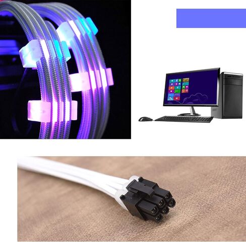 SING F LTD 30 قطعة من الألياف البيضاء المضفرة ATX EPS PCI-E كابلات تمديد PSU مع مجموعة أمشاط 24PIN 8PIN 6PIN 4+4PIN لإمداد طاقة وحدة المعالجة المركزية GPU 30 سم in Saudi Arabia