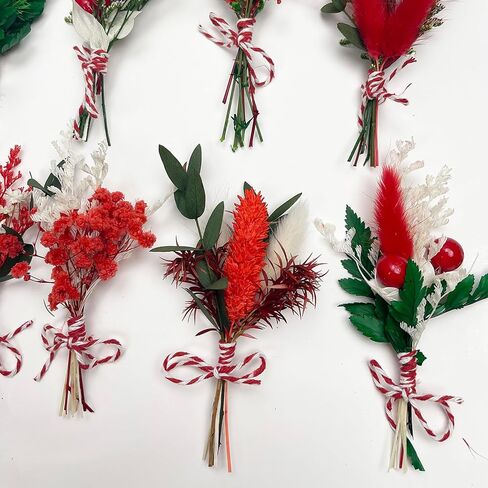10 Pcs Mini Dried Flower Bouquets, Christmas Mini Dried Flower with Stem, Mini Flower Bundles, Boho Dried Flower Wedding Bouquet for Christmas Craft Vase, Table Centerpieces in Saudi Arabia