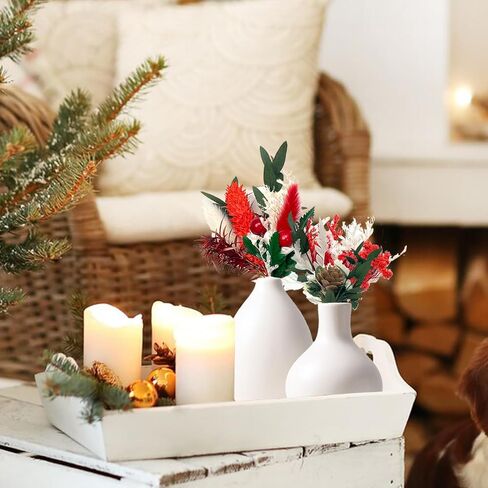 10 Pcs Mini Dried Flower Bouquets, Christmas Mini Dried Flower with Stem, Mini Flower Bundles, Boho Dried Flower Wedding Bouquet for Christmas Craft Vase, Table Centerpieces in Saudi Arabia