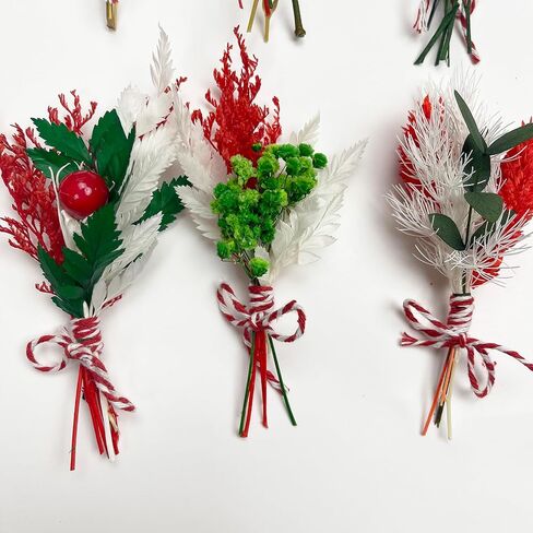 10 Pcs Mini Dried Flower Bouquets, Christmas Mini Dried Flower with Stem, Mini Flower Bundles, Boho Dried Flower Wedding Bouquet for Christmas Craft Vase, Table Centerpieces in Saudi Arabia