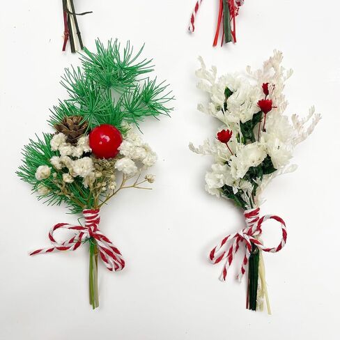 10 Pcs Mini Dried Flower Bouquets, Christmas Mini Dried Flower with Stem, Mini Flower Bundles, Boho Dried Flower Wedding Bouquet for Christmas Craft Vase, Table Centerpieces in Saudi Arabia
