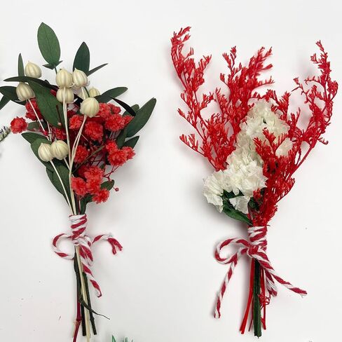 10 Pcs Mini Dried Flower Bouquets, Christmas Mini Dried Flower with Stem, Mini Flower Bundles, Boho Dried Flower Wedding Bouquet for Christmas Craft Vase, Table Centerpieces in Saudi Arabia