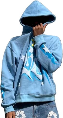 Women Men Y2k Star Spider Hoodie Long Sleeve Aesthetic Graphic Grunge Hoodies Teen Girl Vintage Hooded Sweatshirt in Saudi Arabia
