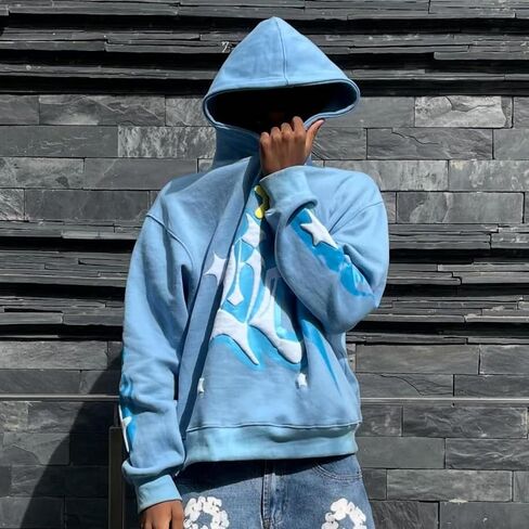 Women Men Y2k Star Spider Hoodie Long Sleeve Aesthetic Graphic Grunge Hoodies Teen Girl Vintage Hooded Sweatshirt in Saudi Arabia