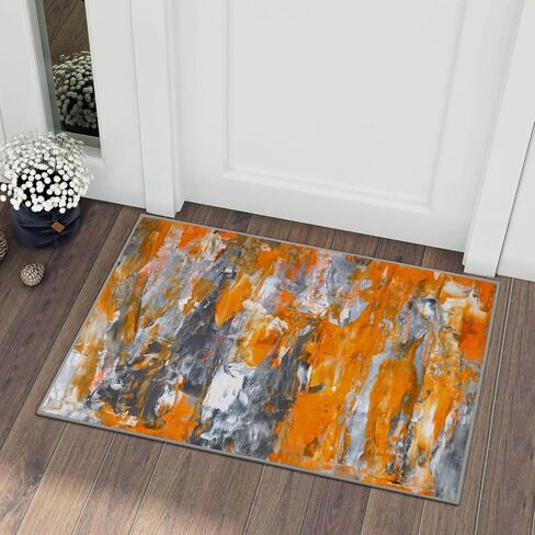 HUXJOKO Area Rug Abstract Black and Gold Marble Veins Home Decor Non-Slip Rugs Machine Washable Doormat Carpet Mat for Living Room Bedroom Kitchen Kindergarten Room Classroom,5' x 7' in Saudi Arabia