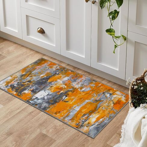 HUXJOKO Area Rug Abstract Black and Gold Marble Veins Home Decor Non-Slip Rugs Machine Washable Doormat Carpet Mat for Living Room Bedroom Kitchen Kindergarten Room Classroom,5' x 7' in Saudi Arabia