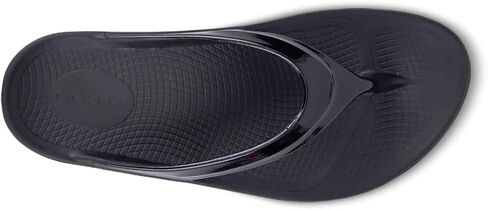 OOFOS Women's OOlala Thong Flip-Flip Sandals - Post Exercise Active Sport Lightweight Recovery Footwear - Reduces Stress on Feet, Joints & Back - Machine Washable (Classic Black, in Saudi Arabia
