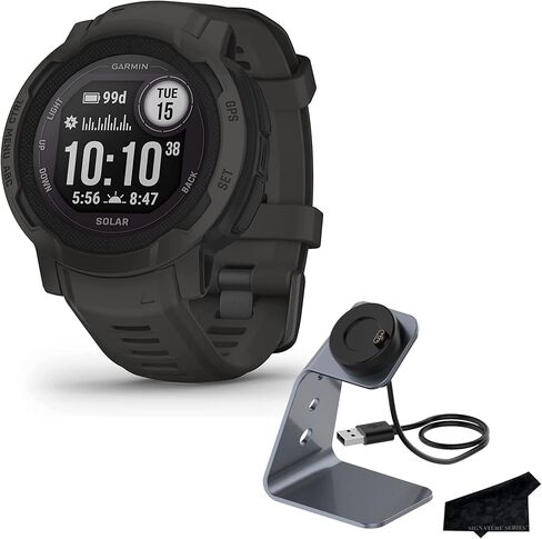 Garmin Instinct 2 الإصدار القياسي، ساعة ذكية متينة للاستخدام الخارجي مزودة بنظام تحديد المواقع العالمي (GPS)، جرافيت | مراقب معدل ضربات القلب، تطبيقات رياضية مدمجة، عمر بطارية يصل إلى 28 يومًا مع حزمة شحن Signature Series in Kuwait