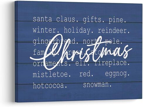 XWELLDAN Navy Blue Farmhouse Christmas Framed Wall Art Decor, Christmas Sign Wall Art Canvas Decorations, Rustic Christmas Decor Decorations, 11x14 Inches in Saudi Arabia