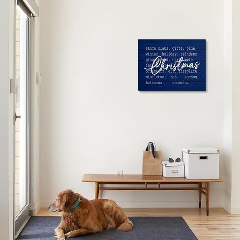 XWELLDAN Navy Blue Farmhouse Christmas Framed Wall Art Decor, Christmas Sign Wall Art Canvas Decorations, Rustic Christmas Decor Decorations, 11x14 Inches in Saudi Arabia