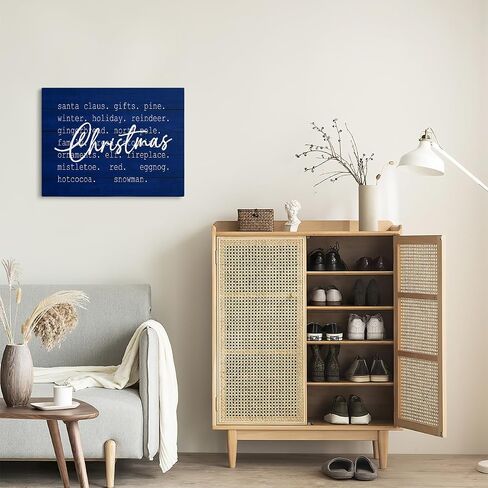XWELLDAN Navy Blue Farmhouse Christmas Framed Wall Art Decor, Christmas Sign Wall Art Canvas Decorations, Rustic Christmas Decor Decorations, 11x14 Inches in Saudi Arabia
