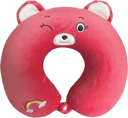 Kids Neck Pillow for Travel, Road Trip Essential for Neck Supporting - Memory Foam Kids Traveling Pillow Suitable for Boys and Girls Hot Pink Bear in Saudi Arabia