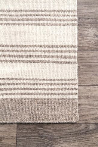 Rugs USA x Arvin Olano Sage Striped Wool-Blend Area Rug, 8x10, Beige in Kuwait