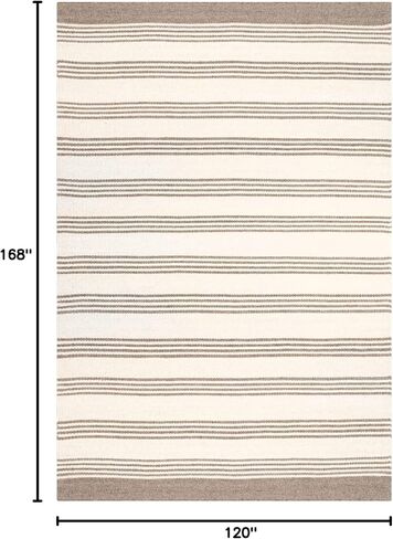 Rugs USA x Arvin Olano Sage Striped Wool-Blend Area Rug, 8x10, Beige in Kuwait