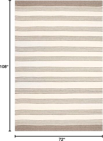 Rugs USA x Arvin Olano Sage Striped Wool-Blend Area Rug, 8x10, Beige in Kuwait
