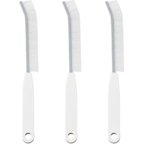 3pcs Gap Cleaning Brush, Hard Bristle Crevice Cleaning Brushes Dead Corners Multifunctional Brushes Clip Brush 2-in-1 Skinny Detail Cleaner for Household Kitchens Bathrooms Showers (White)