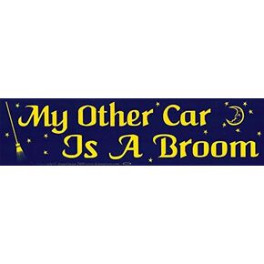 AzureGreen My Other Car is a Broom - Bumper Sticker/Decal (11.5" X 3")