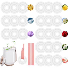 24+3 PCS Replacement Fragrance Discs,24 Pack Towel Warmer Fragrance Discs,Household Fragrance Scented Pads Aroma Tablets for Towel Warmer Bucket with 3 Ribbons(8 Favors)