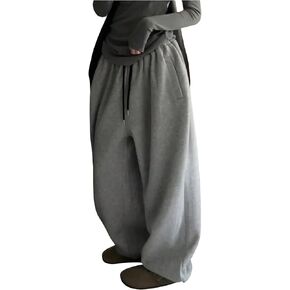 GORGLITTER Women's Baggy Sweatpants Y2K Drawstring High Waisted Loose Long Pants with Pockets
