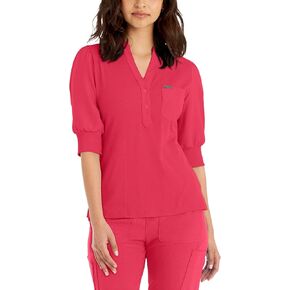 Landau Forward 3-Pocket Rib Knit Collar Top