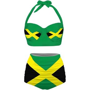 Biyejit Women Two Piece High Waisted Bikini Set Swimsuits Halter Tummy Control Bottoms Bathing Suits S-XXL