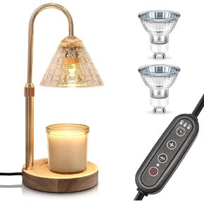 DORESshop Candle Warmer Lamp with Timer, Industrial-Grade Candle Lamp Warmer with Adjustable Height & Heat Control, Ideal for Large Jar Candles, Includes 2 * 50W Bulbs