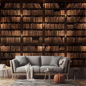 Algasan Vintage Bookshelf Tapestry Gothic Bookcase Tapestries Library Study Tapestry Wall Hanging Retro Medieval Magical Book Backdrop for Bedroom Classroom Dorm Living Room Decor 78.7X 59.1’’
