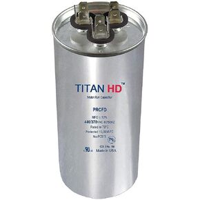 Titan Hd Round Motor Dual Run Capacitor, 70/5 Microfarad Rating, 440VAC Voltage - PRCFD705A